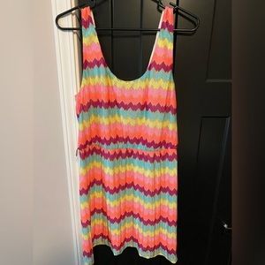 Bright chevron short dress. Size large.